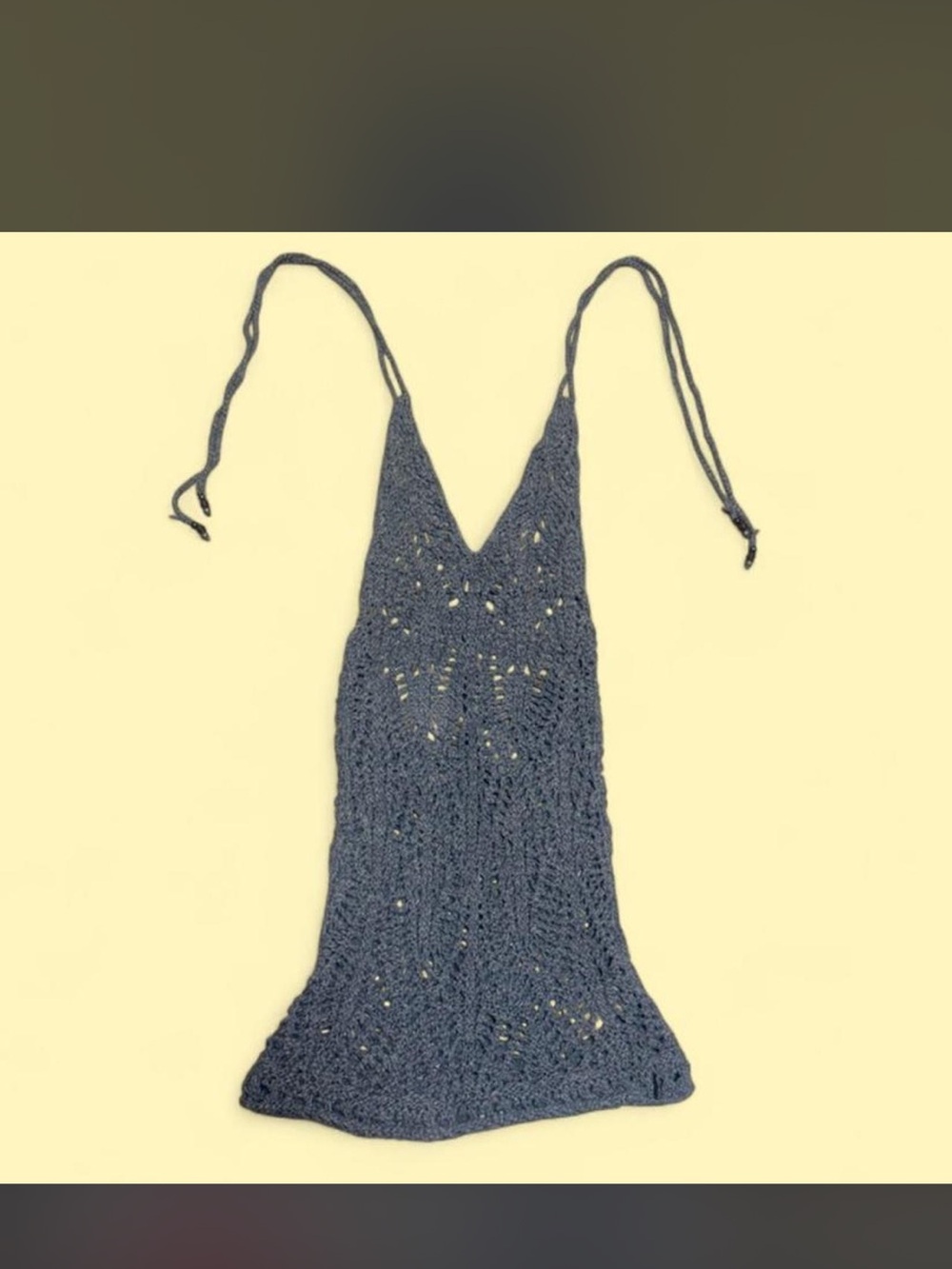 Women's Crochet Halter Sleepwear Slip - Blue